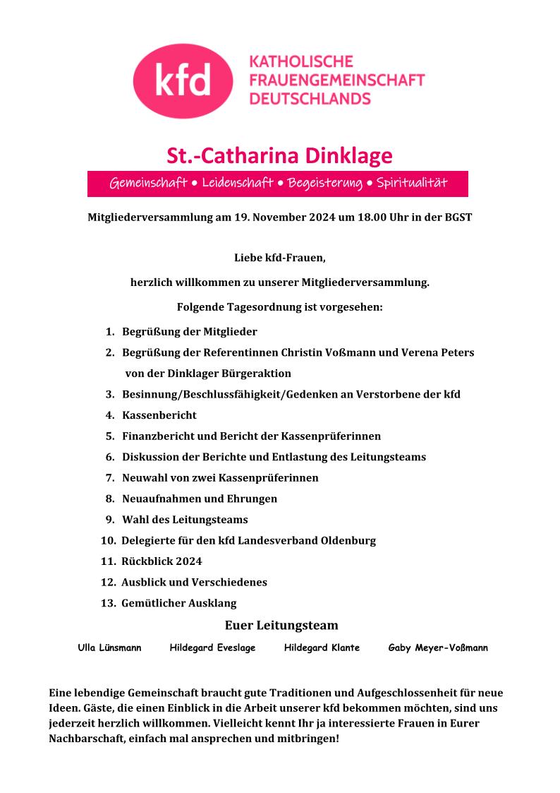 Mitgliederversammlung